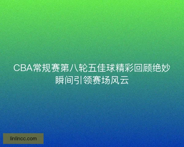 CBA常规赛第八轮五佳球精彩回顾绝妙瞬间引领赛场风云